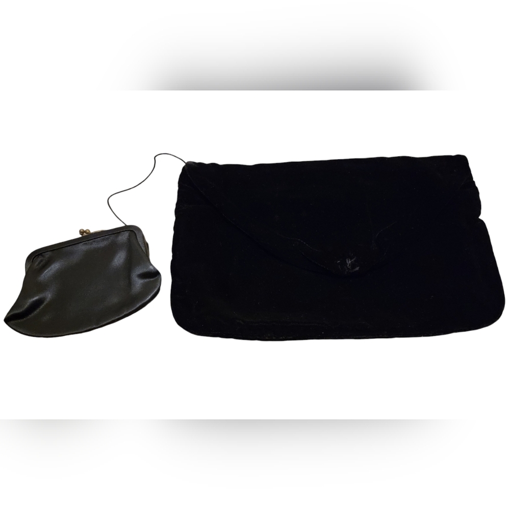 VTG Talon Velvet Clutch with Satin Baby Coin Purse
